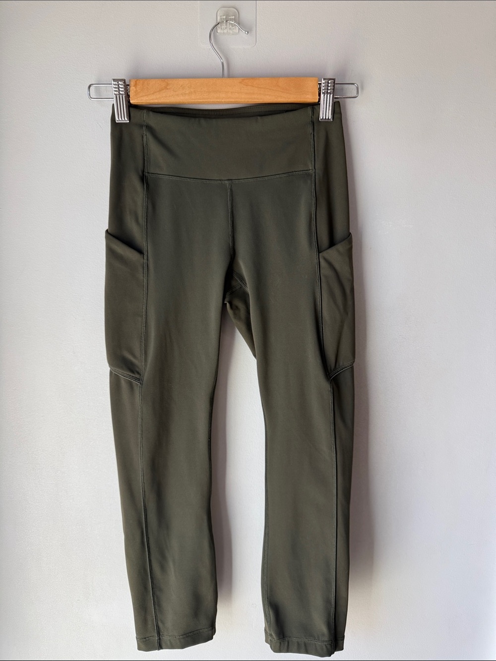 Lululemon Fast Free High Rise Crop Olive - Picture 2 of 4